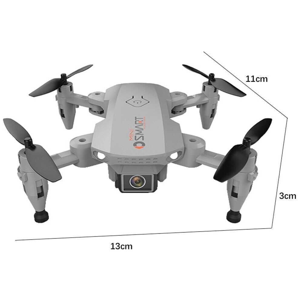 Мини дрон с 4K камера, 450 mA, 2.4G, 100 м, 13x11x3 см, Сив