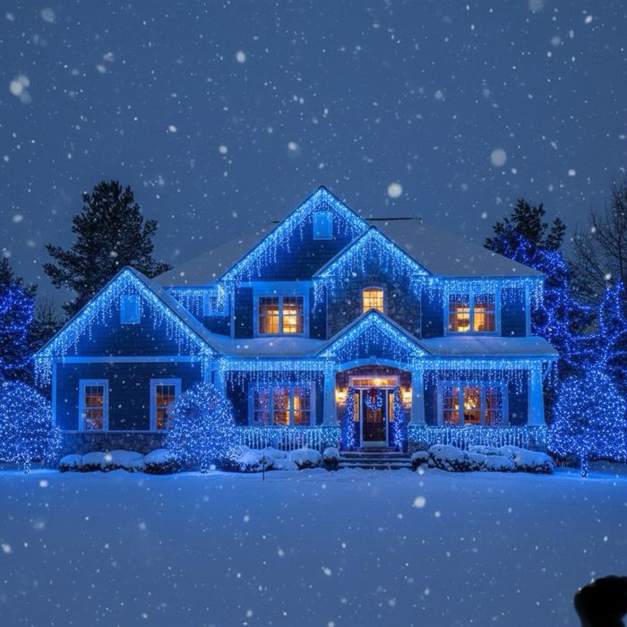 Instalatie Craciun Beculete 50M 500 LED Albastru Exterior\Interior