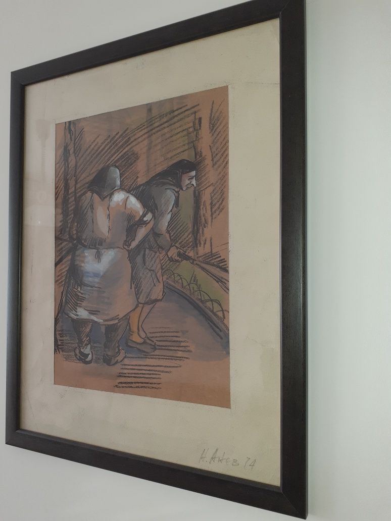 Картина Н. Анев 74. пастел и въглен
