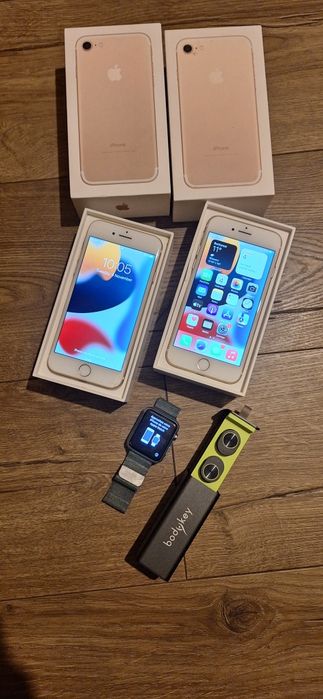 2 telefoane iPhone 7 Gold + Apple Watch + casti bluetooth