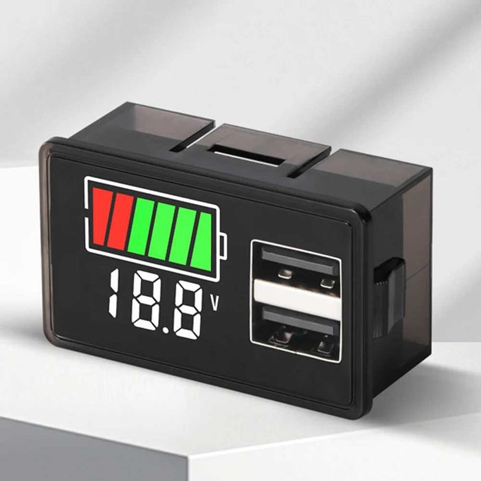 Indicator tester universal tensiune Li Ion LiFePo4 8-30V + 2 xUSB