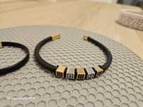 Bratara silicon aur galben 14K