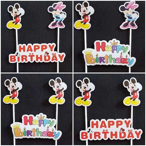 Topper tort Happy Birthday cu Minnie si Mickey Mouse_diverse modele
