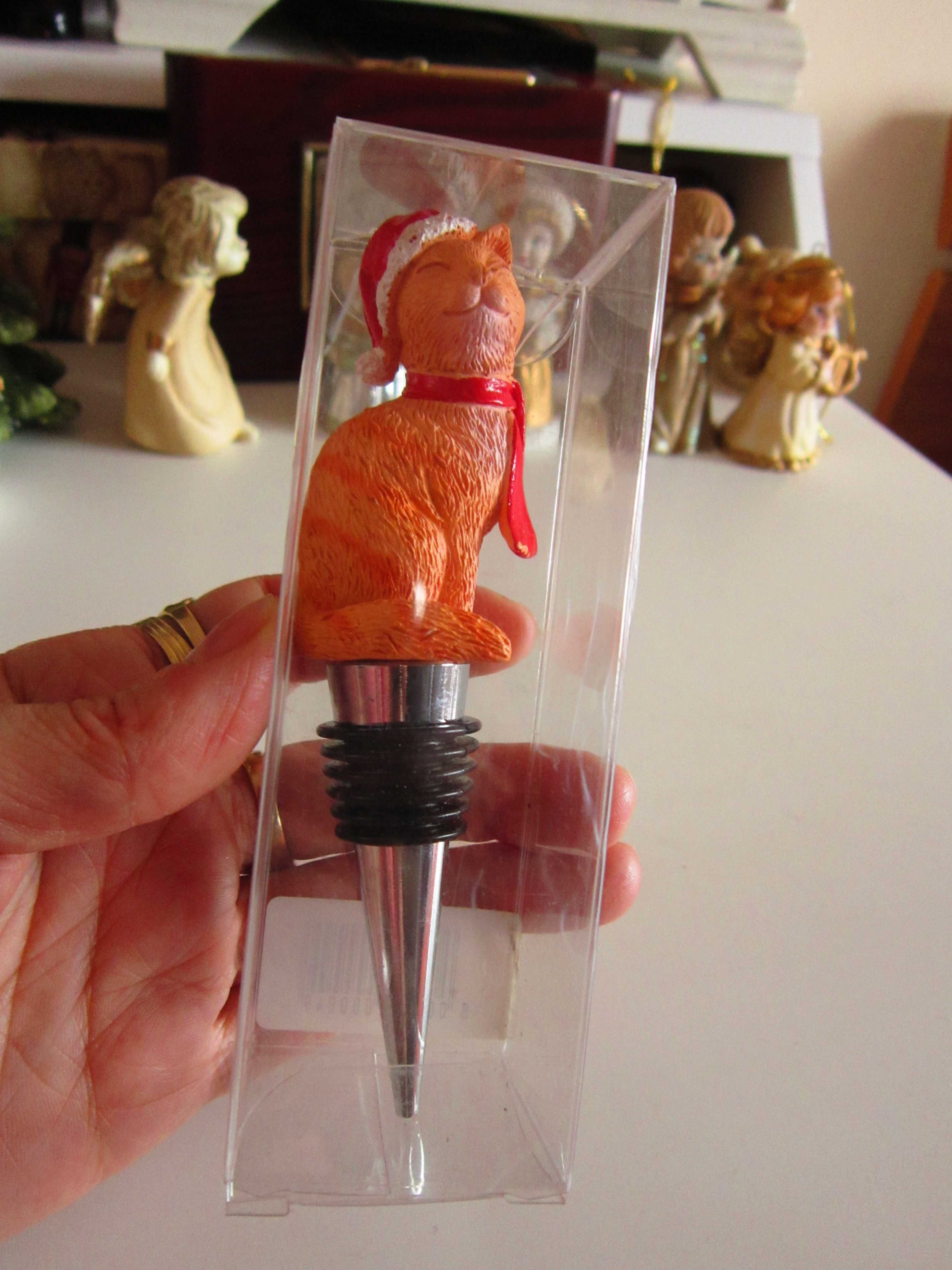 cadou rar dop sticla Cat Wine Stopper handmade colectie Germany