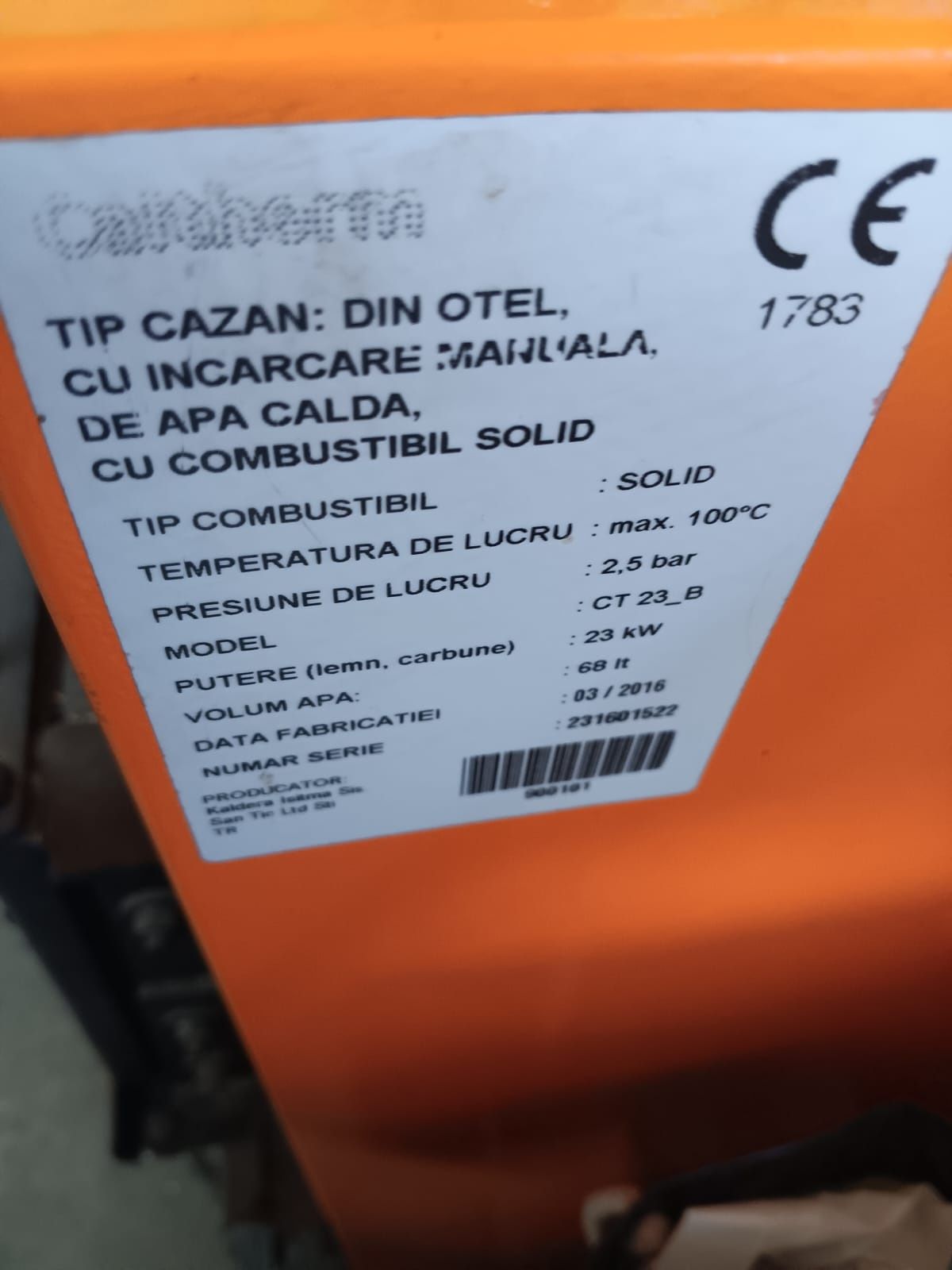 Vand cazan pe lemne