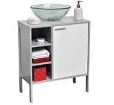 Dulap baie MDF gri polite 1 usa 60x70 masca chiuveta-lavoar antracit