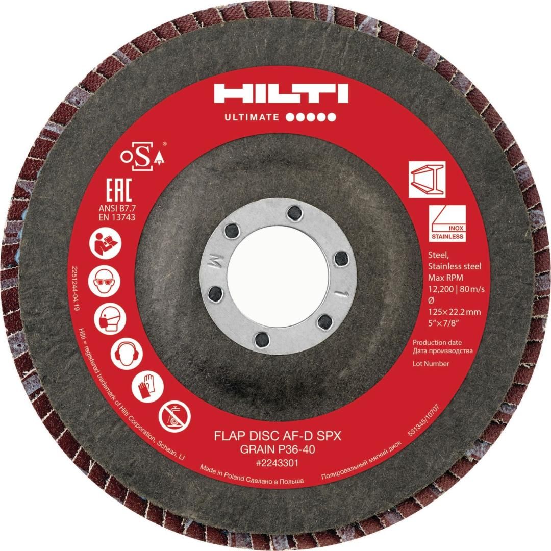 Disc casetat AF-D 125x22,2 mm P80 FT SPX, 10 buc -A-