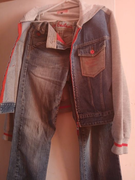 Джинсовый комплект и джинсы зимние на подкладе W 29-30. L 32-34