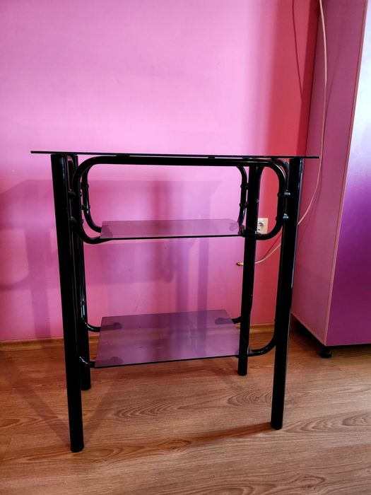 Стойка за телевизор - метал и стъкло