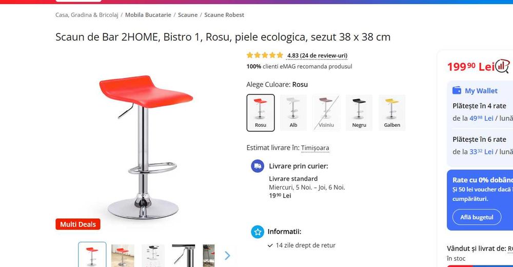 Scaun de Bar 2HOME, Bistro 1