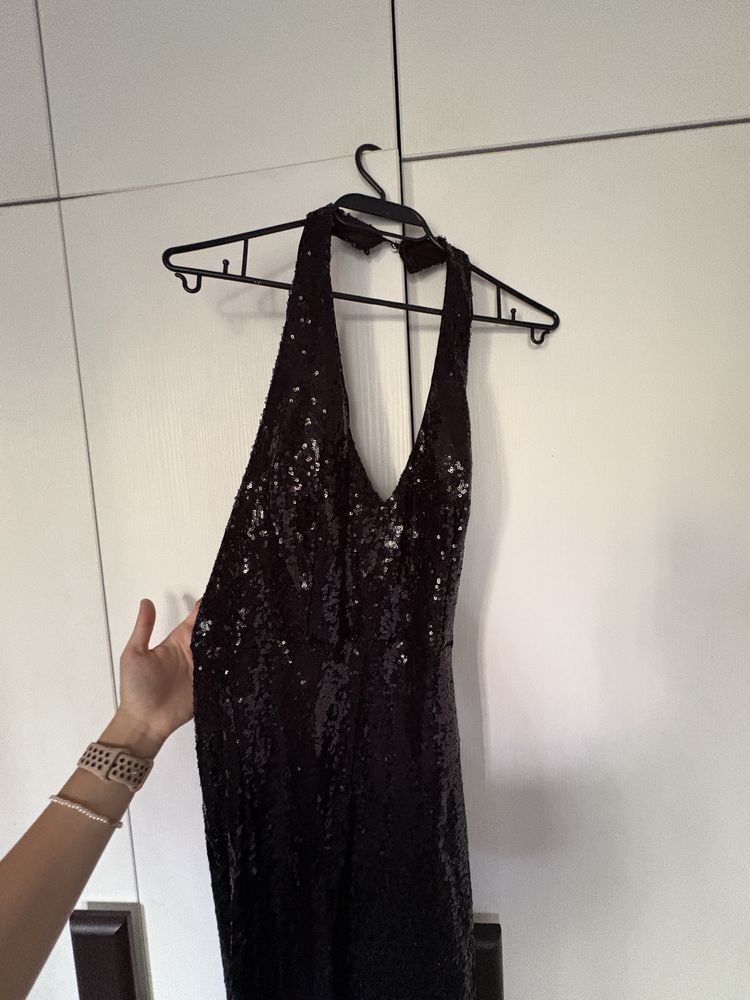 Дамски гащеризон H&M черен с пайети