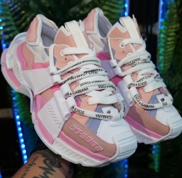 Дамски маратонки Dolce & Gabbana - розово и бяло