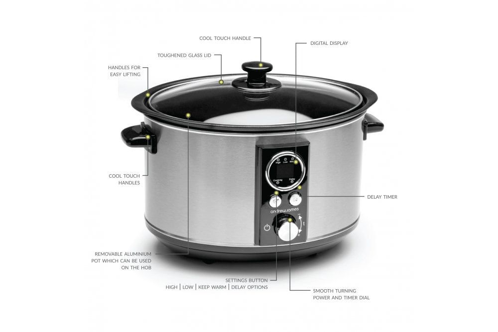 Andrew James Sizzle to Simmer AJ001387 Слоукукър , 200W, 3,5L