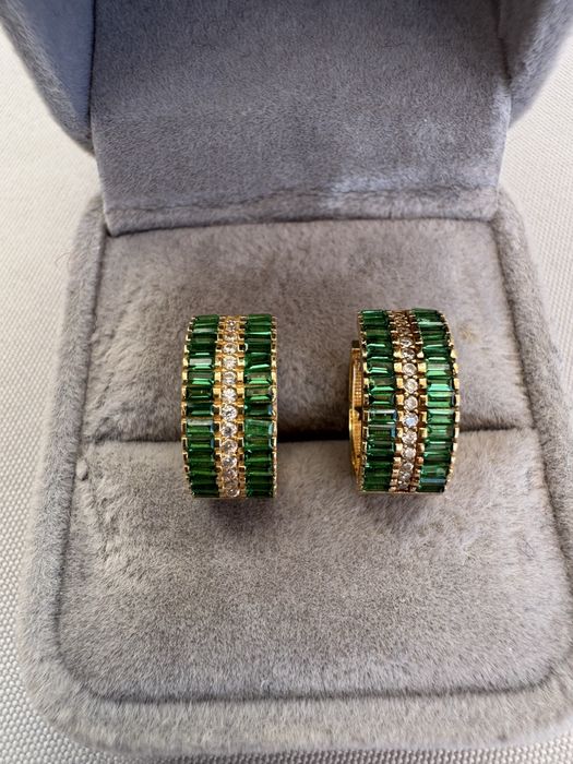 Cercei din aur si cubic zirconia