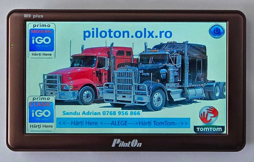Gps PilotOn M9 PLUS 7 inch HARTI  Here si TomTom la zi DISCOUNT 10 LEI