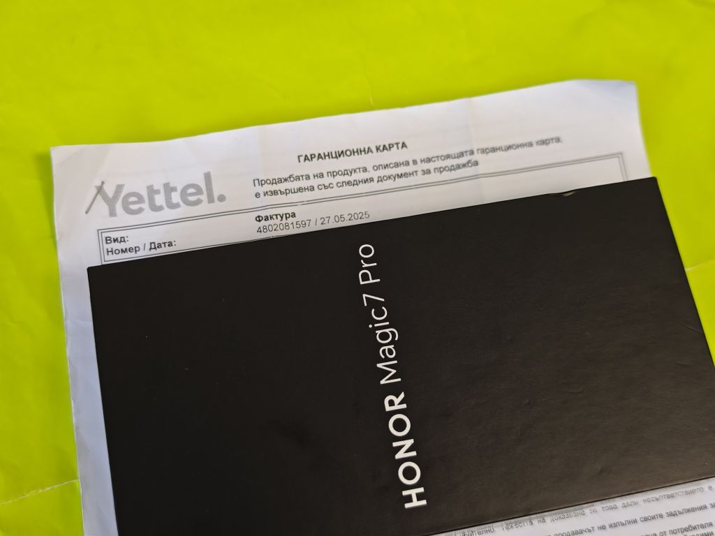 КАТО НОВ 512GB Honor Magic 7 Pro 5G Гаранция Yettel  2028 г. Grey