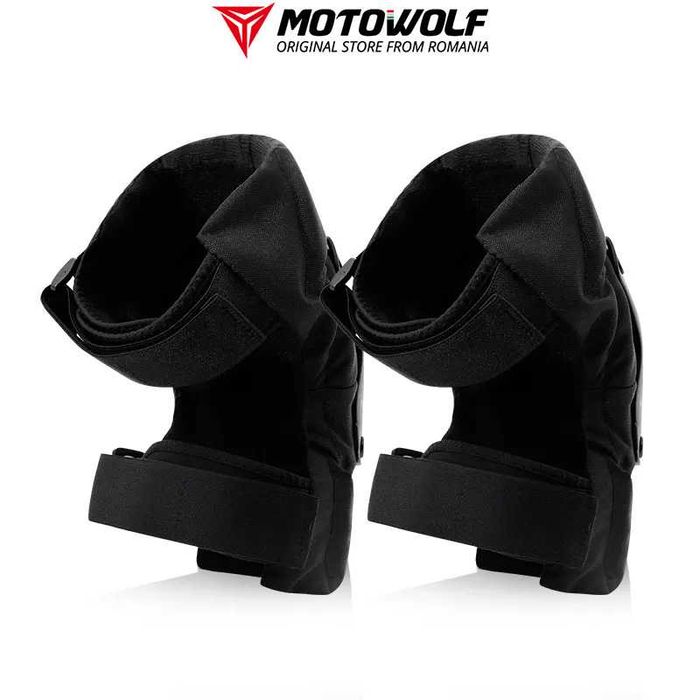 Set genunchere si cotiere moto/ciclism reflectorizante MOTOWOLF
