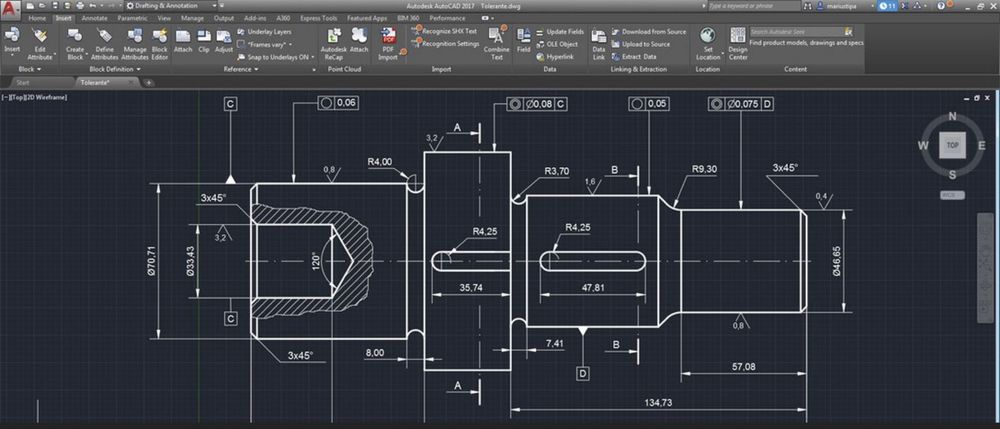 Desen tehnic, autocad 2d