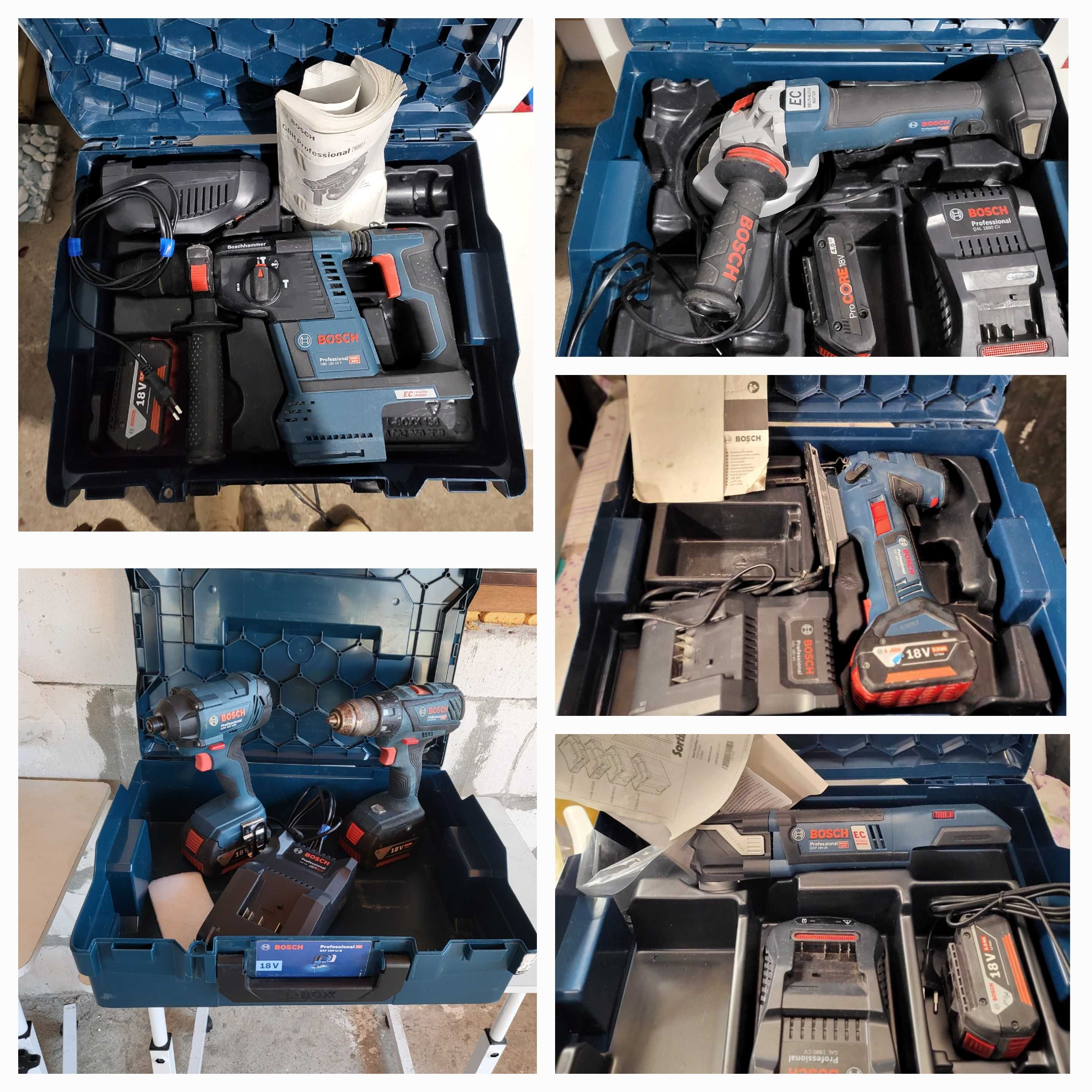 Set 6 Bosch 6bateri 5 incarcatoare si cutii stare foarte buna