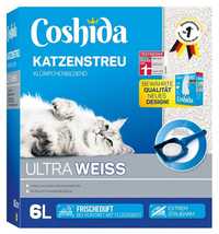 Nisip/Asternuit pentru pisici, Premium, granat alb, Coshida