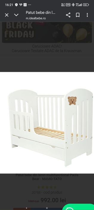 Vând pătuț bebeluși