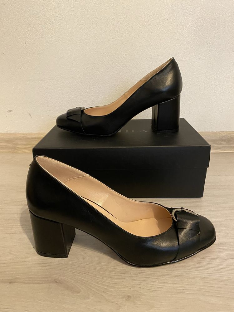Pantofi dama Dasha, negri, marime 40, cu toc