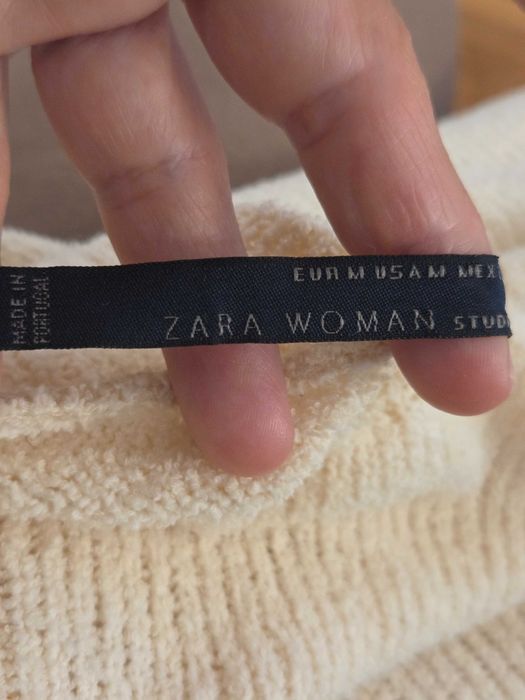 Bluza Zara bumbac tricotat ivoire