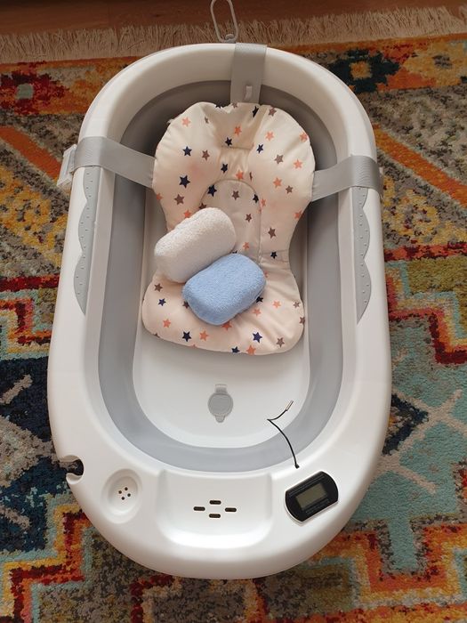 Cadita bebelusi pliabila cu pernuta UniqViBE®, termometru incorporat