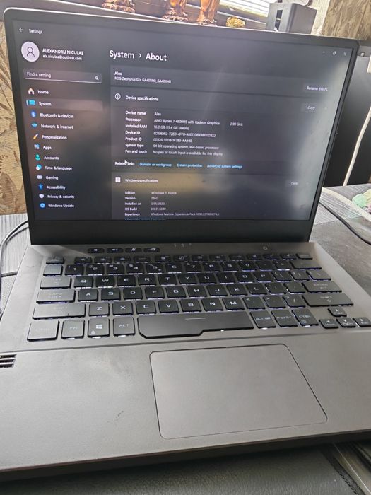 ASUS ROG Zephyrus G14 GA401IHR, Ryzen 7 4800HS, 16GB RAM, 512GB SSD