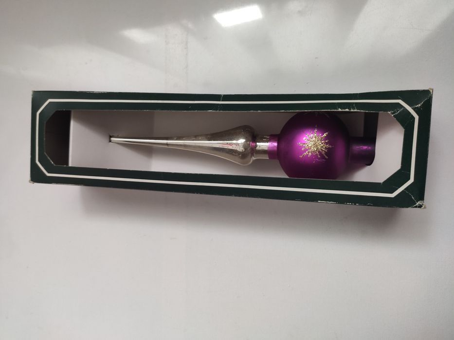 Vârf brad  sticla ornament vintage