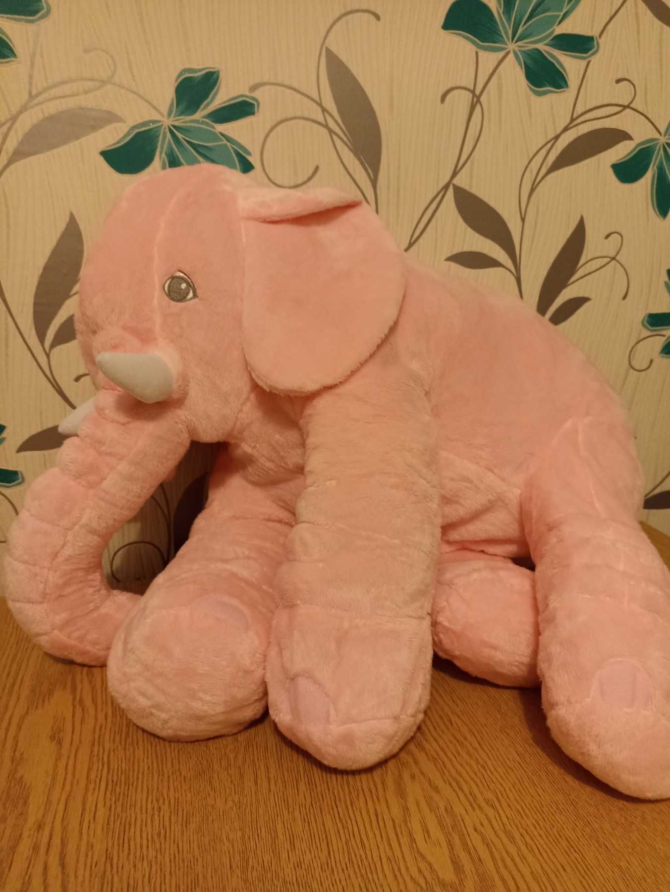 Плюшено Слонче - Детска розова възглавница - играчка за момиче