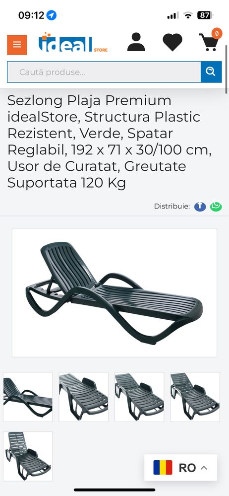 Șezlong plaja Premium