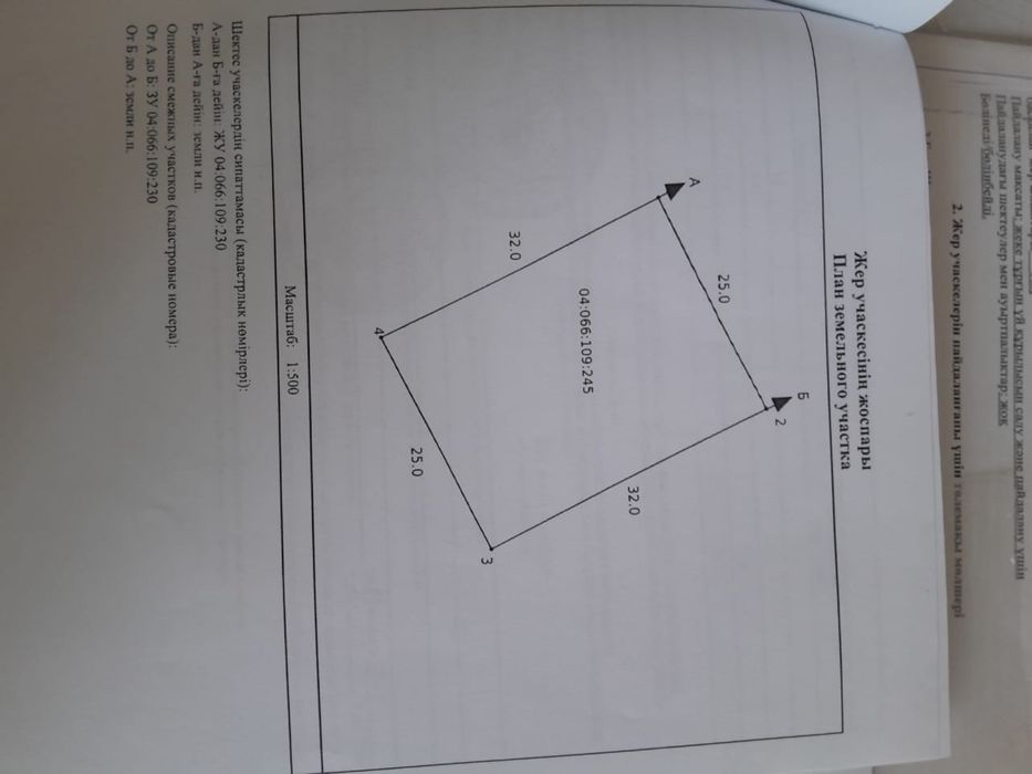 Жер тілімі. Тасқала . Земельный участок.