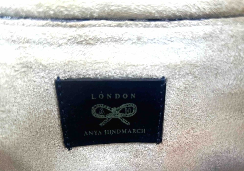 Anya Hindmarch Straw Clutch Geanta Monogram Canvas Piele