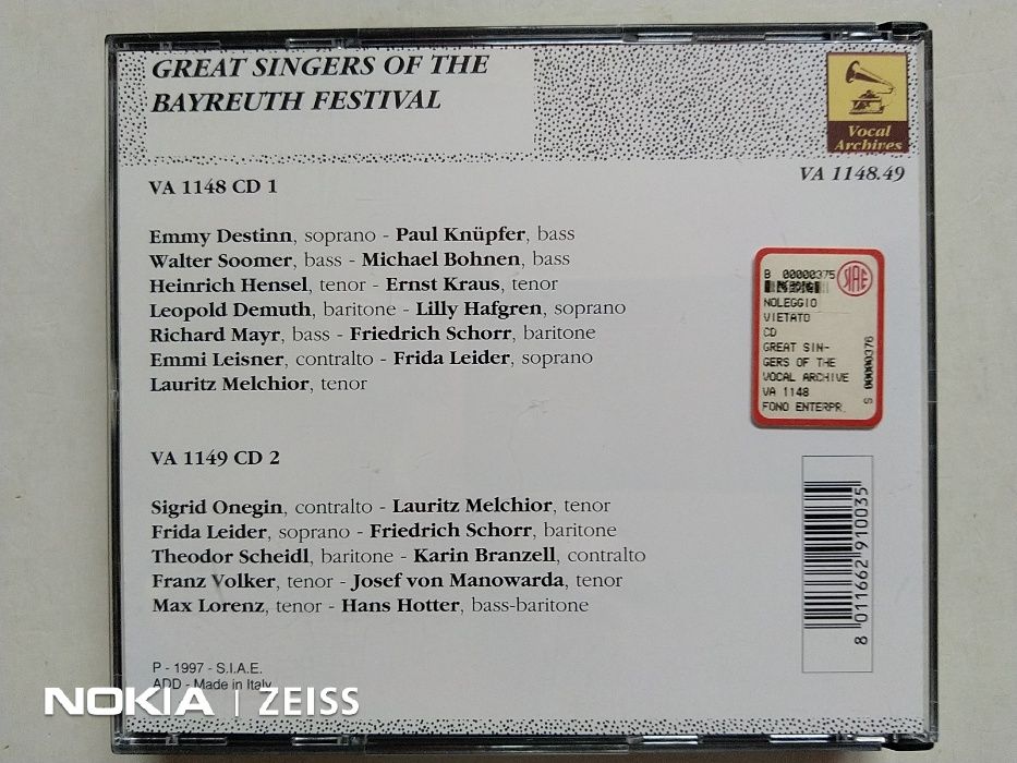 Cd-uri rare , muzica clasica- Great Singers of Bayreuth Festiva