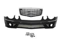 Предна броня Mercedes W211 E-Class(2002-2009)AMG с решетка и халогени