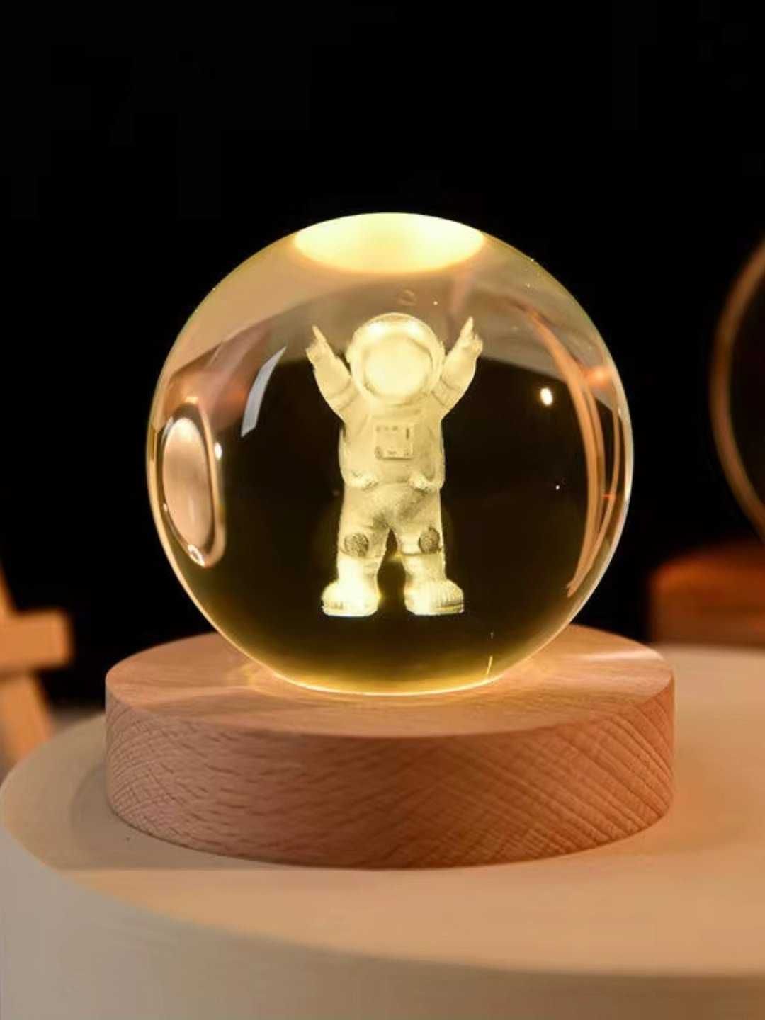 Хрустальный шар ночник 3D 8см антистресс - светильник LED лампа