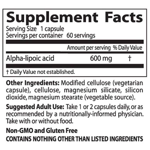 Альфа-липоевая кислота 600мг 60 капсул  Doctor's Best из Америки