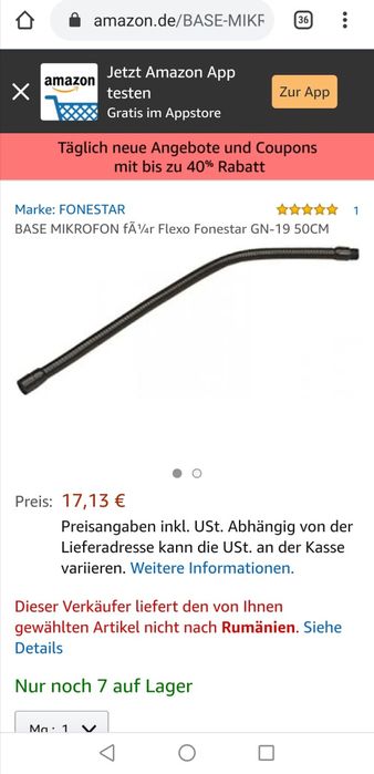 Stativ Profesional Microfon Fonestar reglabil/flexibil/5 piese.