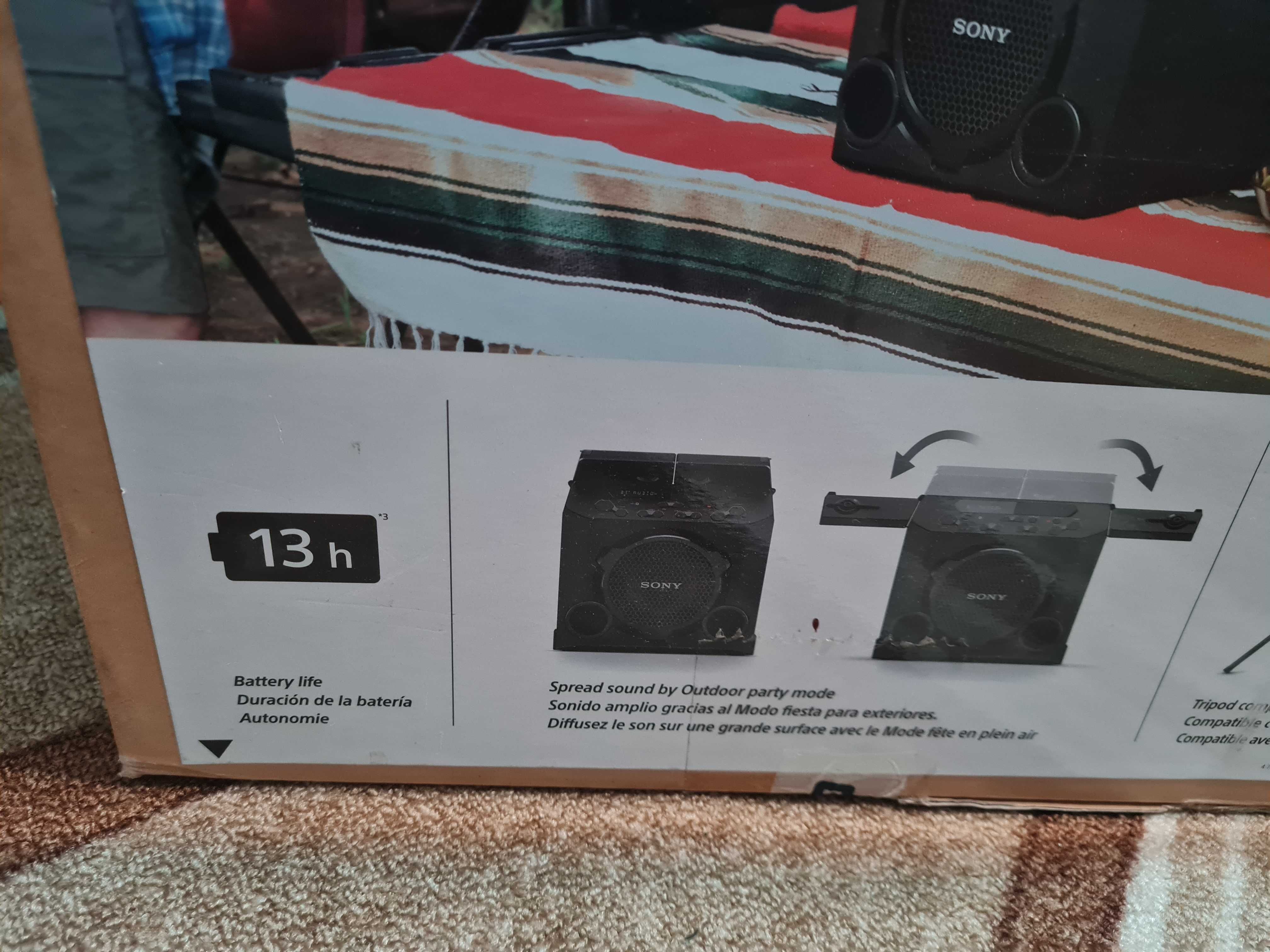 Спешно Sony - GTK-PG10 Аудио система  13 часа възпроизвеждане!