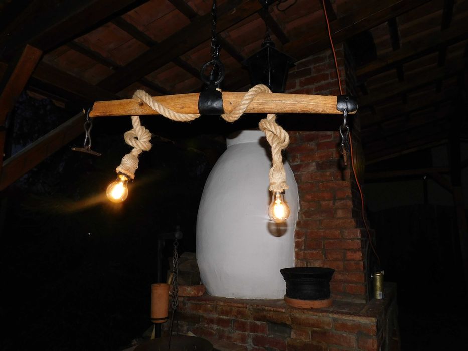 Lustra iuta, lampa suspendata vintige/retro/rustic