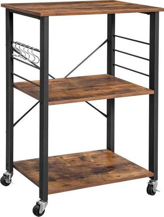 Dulap pe roti bucatarie, maro vintage