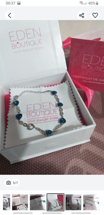 Bratara Argint EDEN  Cu Pietre Albastre