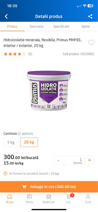 Hidroizolatie Primus interior exterior