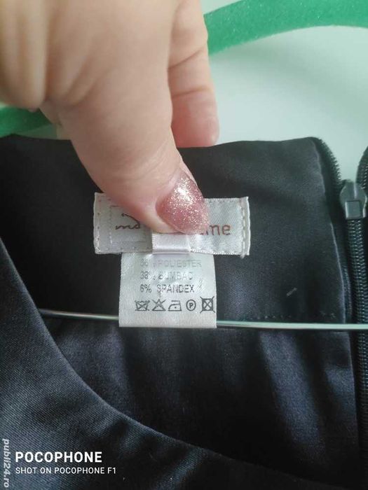 Rochie neagra cu funda si curea alba