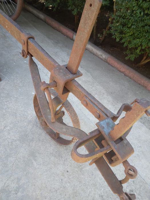 Plug vechi obiecte de colectie gradina de tras cu boii