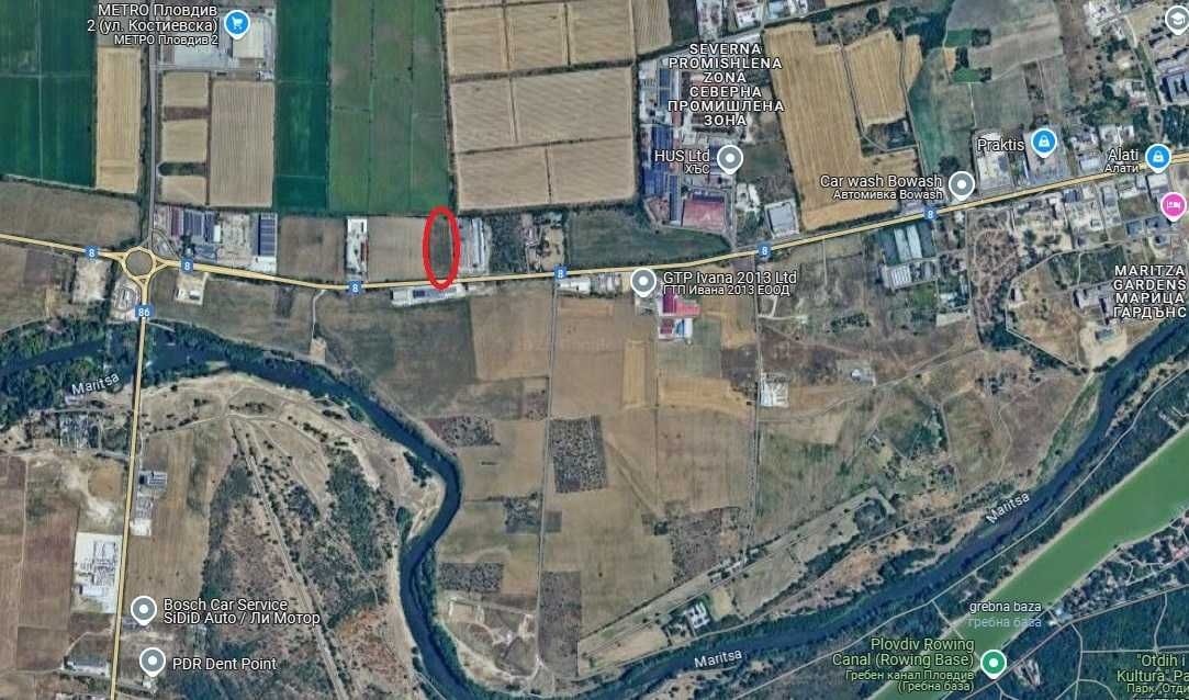 Парцел 15дка, УПИ, с лице на основен булевард, Пловдив