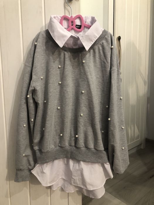 Plover perle și imitație de cămașă