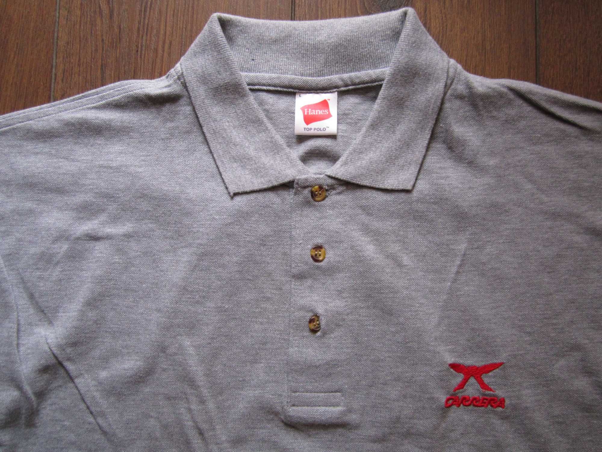 НОВА оригинална сива поло фланела блуза с яка CARRERA размер L от САЩ