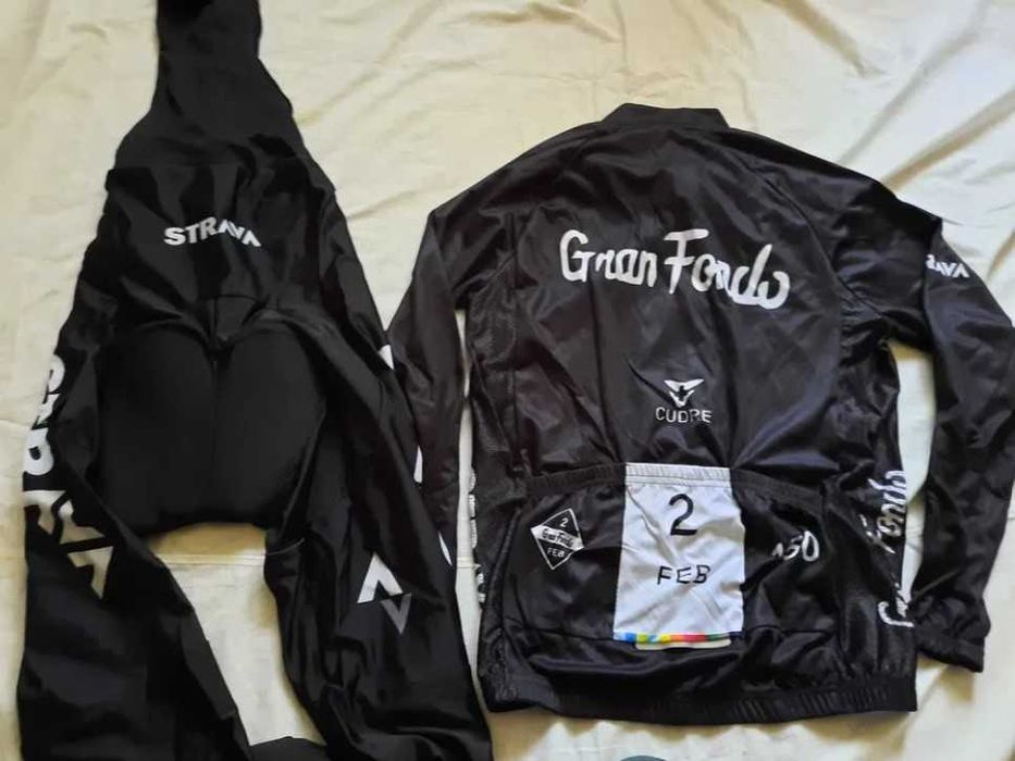 Echipament ciclism iarna Strava negru bluza sau pantaloni gros NOU